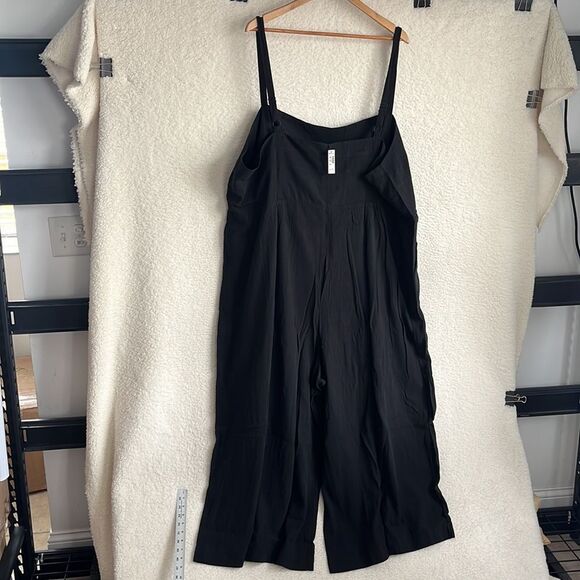 Madewell Plus Square-Neck Wide-Leg Sleeveless Jumpsuit Womens Size 28W Black - Picture 4 of 13